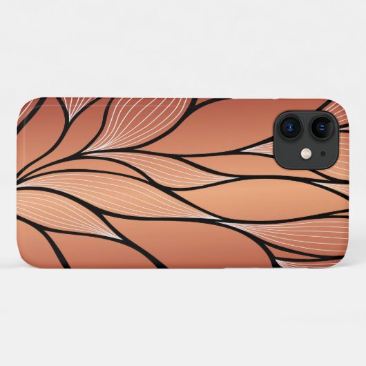 Rustieke Coppery Bronze Leave Pattern Case-Mate iPhone Case (Achterkant (horizontaal))