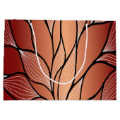 Rustieke Coppery Bronze Leave Pattern Groot Cadeauzakje (Achterkant)