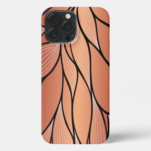Rustieke Coppery Bronze Leave Pattern iPhone Hoesje (Achterkant)
