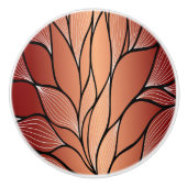 Rustieke Coppery Bronze Leave Pattern Keramische Knop (Voorkant)