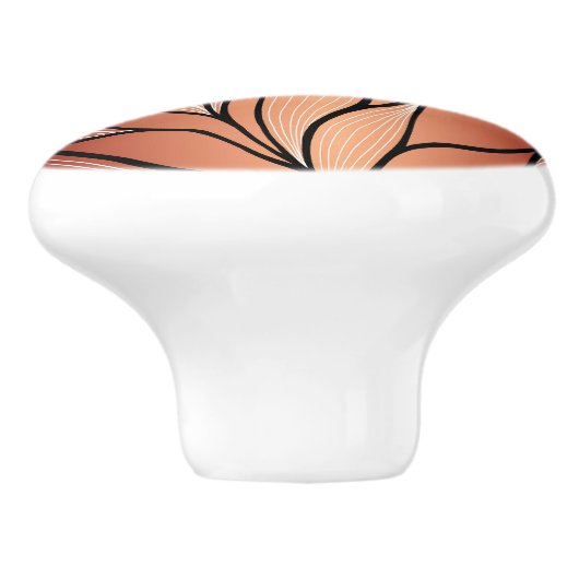 Rustieke Coppery Bronze Leave Pattern Keramische Knop (Zijkant)