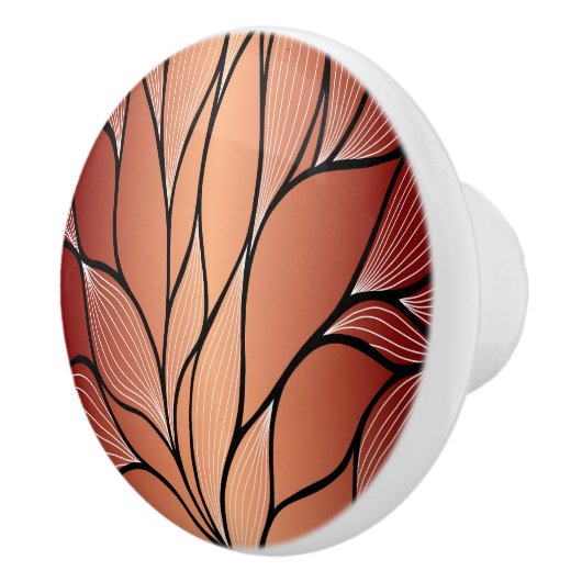 Rustieke Coppery Bronze Leave Pattern Keramische Knop (Rechts)