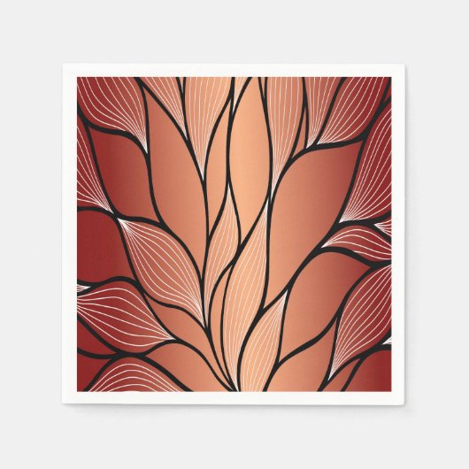 Rustieke Coppery Bronze Leave Pattern Servet (Voorkant)