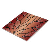 Rustieke Coppery Bronze Leave Pattern Tegeltje (Zijkant)