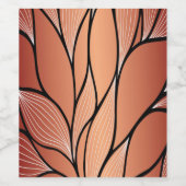 Rustieke Coppery Bronze Leave Pattern Wijn Etiket (Enkel label)