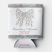 Rustieke Coquette Bow Winter Christmas Wedding Par Blikjeskoeler (Voorkant)