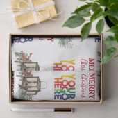 Rustieke Corporate Business Logo Kerst Tissuepapier (Geschenk)