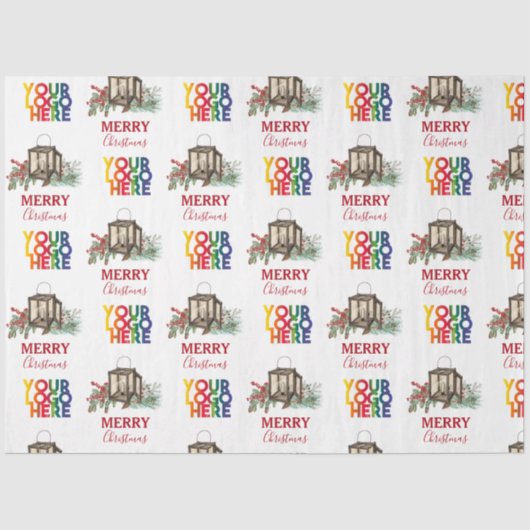 Rustieke Corporate Business Logo Kerst Tissuepapier (Voorkant)