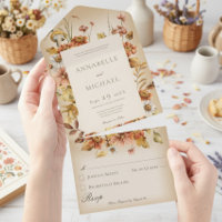 Rustieke Cottage Core Herfst Wildflowers Tan
