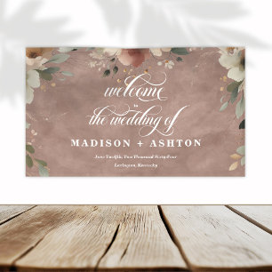 Rustieke Cottagecore Dusty Pink Wedding Welkom Spandoek
