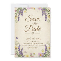 Rustieke Cottagecore Save the Date Kaart