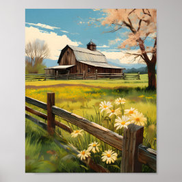 Rustieke Country Barn Scene 1 Poster