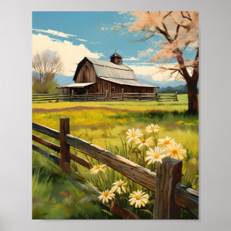 Rustieke Country Barn Scene 1 Poster