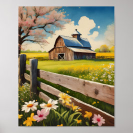 Rustieke Country Barn Scene 2 Poster