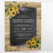 Rustieke Country Barn Wildflower Wedding Drieluik Uitnodiging (Binnenzijde eerst)