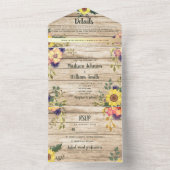 Rustieke Country Barn Wood Fall Wedding All In One Uitnodiging (Binnen)