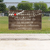 Rustieke Country Barn Wood String van Lichten Trou Spandoek (Insitu)