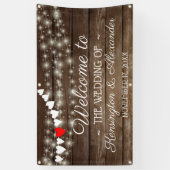 Rustieke Country Barn Wood String van Lichten Trou Spandoek (Verticaal)
