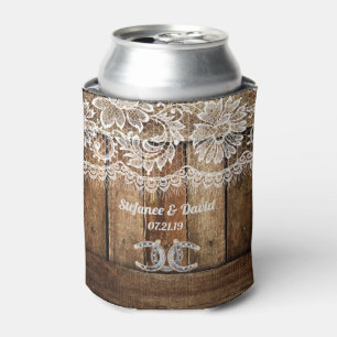 Rustieke Country Barnwood Lace Wedding Blikjeskoeler