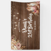 Rustieke Country Boots Cowgirl Verjaardag Groot Spandoek (Verticaal)