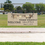 Rustieke Country Burlap Trouwbanner Spandoek (Insitu)