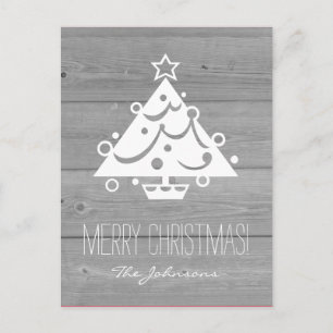 Rustieke country chic houten paneel kerstkaart feestdagenkaart