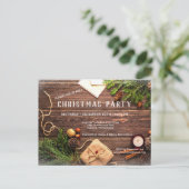 Rustieke Country Christmas Pine Christmas Briefkaa Uitnodiging Briefkaart (Staand voorkant)