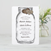 Rustieke Country Mason Jar Kraft Paper Wedding Kaart (Staand voorkant)