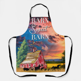 Rustieke Country Red Barn met Dieren Schort