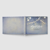 Rustieke Country String Lights Dusty Blue Bruiloft Gastenboek (Volledig)