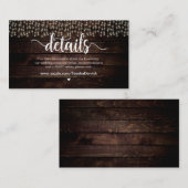 Rustieke Country String Lights, Wedding Details Informatiekaartje (Voorkant / Achterkant)