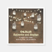 rustieke country string verlichting metselaar jars servetten (Voorkant)