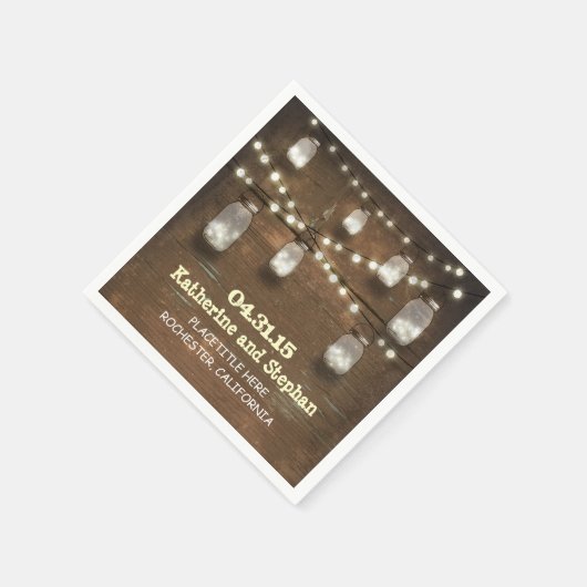 rustieke country string verlichting metselaar jars servetten (Hoek)