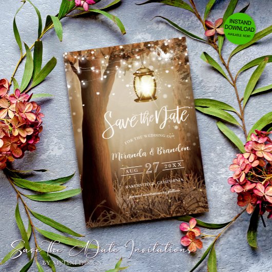 Rustieke Country Wedding Save the Date Uitnodiging