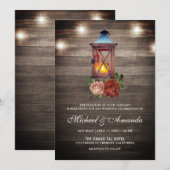 Rustieke Country Wood Lights Bloemen Lantaarn brui Kaart (Voorkant / Achterkant)