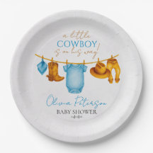 Rustieke Cowboy Baby Shower Bordjes voor Jongens