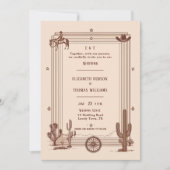 Rustieke Cowboy bruiloft Terracotta Lijst Kaart (Voorkant)