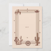 Rustieke Cowboy bruiloft Terracotta Lijst Kaart (Achterkant)