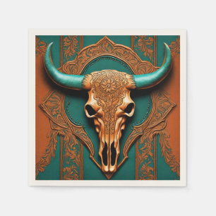 Rustieke Cowboy Bull Skull Country Western Party Servet