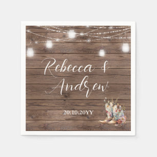 Rustieke Cowboy Cowgirl Laarzen String Lights Wedd Servet