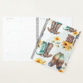 Rustieke Cowboy laarzen en zonnebloemen Waterverf Planner (Display)