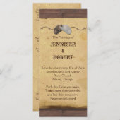 Rustieke Cowboy Petten Prikkeldraad Trouwprogramma Programma (Voorkant / Achterkant)