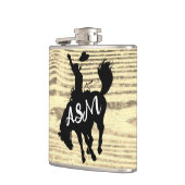 Rustieke Cowboy Rodeo Silhouette Beige Flask Heupfles (Links)