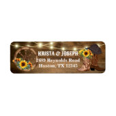 Rustieke cowboylaarzen Zonnebloem Westerne bruilof Etiket (Voorkant)