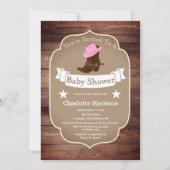 Rustieke Cowgirl Boots & Barn Wood Baby shower Kaart (Voorkant)