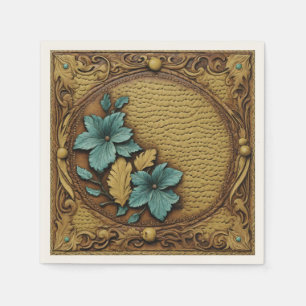 Rustieke Cowgirl Turquoise Bruine Country Western  Servet