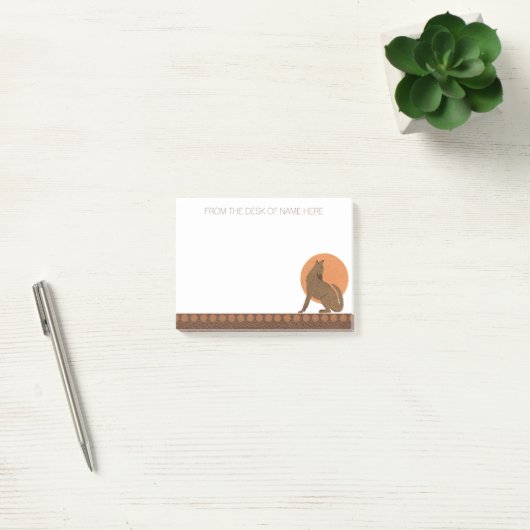 Rustieke Coyote Zuidwesten Leder gepersonaliseerd Post-it® Notes (Kantoor)