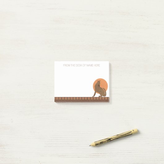 Rustieke Coyote Zuidwesten Leder gepersonaliseerd Post-it® Notes (Op bureau)