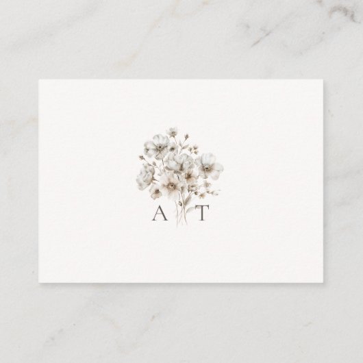 Rustieke Cream Floral QR Code RSVP Bruiloft Informatiekaartje (Achterkant)