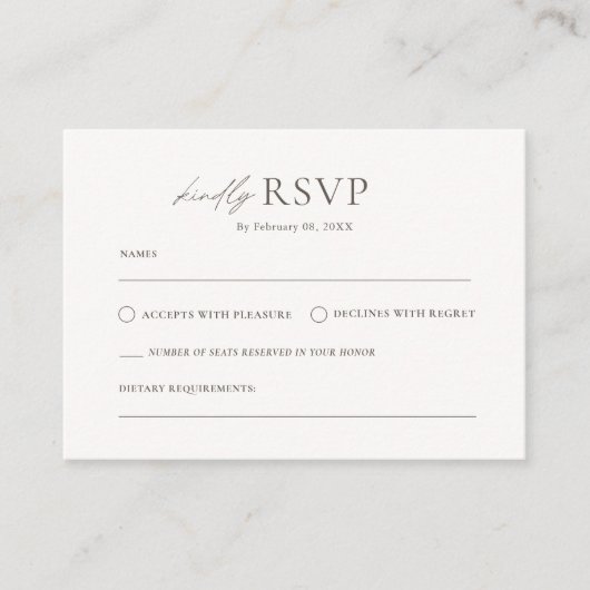 Rustieke Cream Floral QR Code RSVP Bruiloft Informatiekaartje (Voorkant)